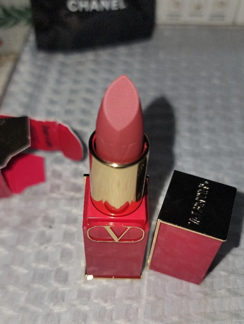 Valentino Rosso Matte Lipstick - 111A Undressed Velvet & Mini Chanel Mascara